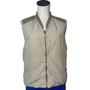 L.L. Bean Women's Cotton Utility Outdoor Vest Jacket size M Hiking Travel Zip Up